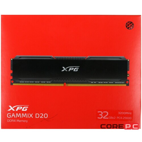 Оперативная память 64 Gb 3200 MHz ADATA XPG GAMMIX D20 Black (AX4U320032G16A-DCBK20)