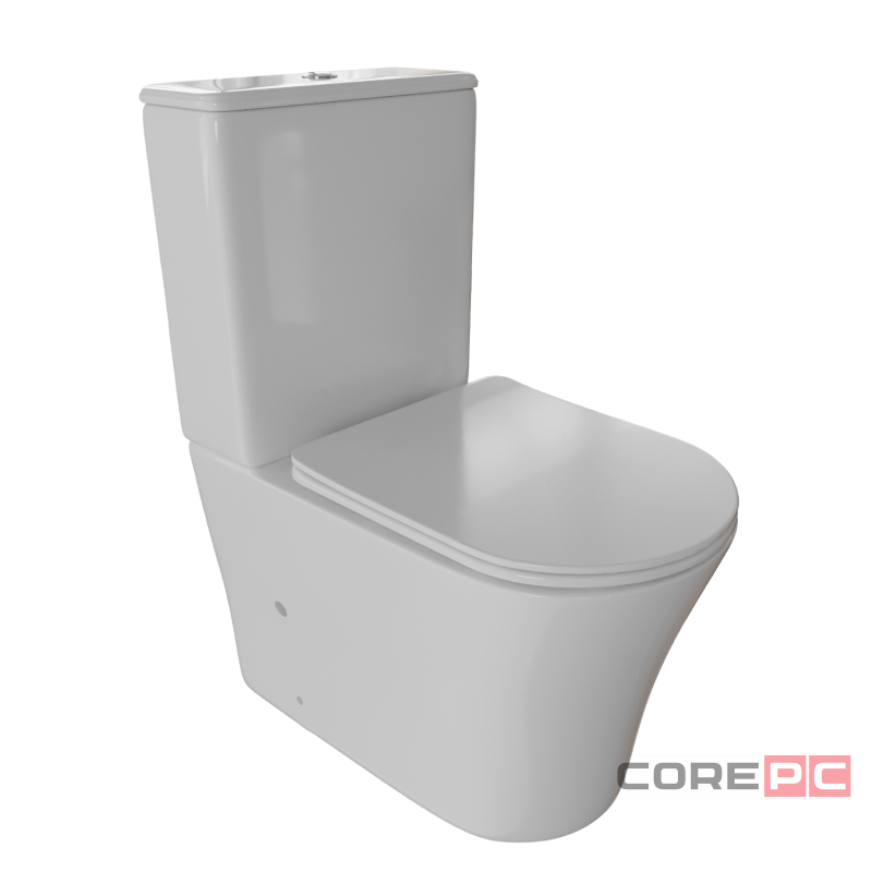 Унитаз компакт WAVE 551846 безободковый, с сиденьем, микролифт, цвет белый