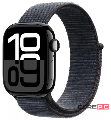 Apple Watch Series 10 46mm Jet Black Aluminum Case with Ink Sport Loop (Датчик кислорода)