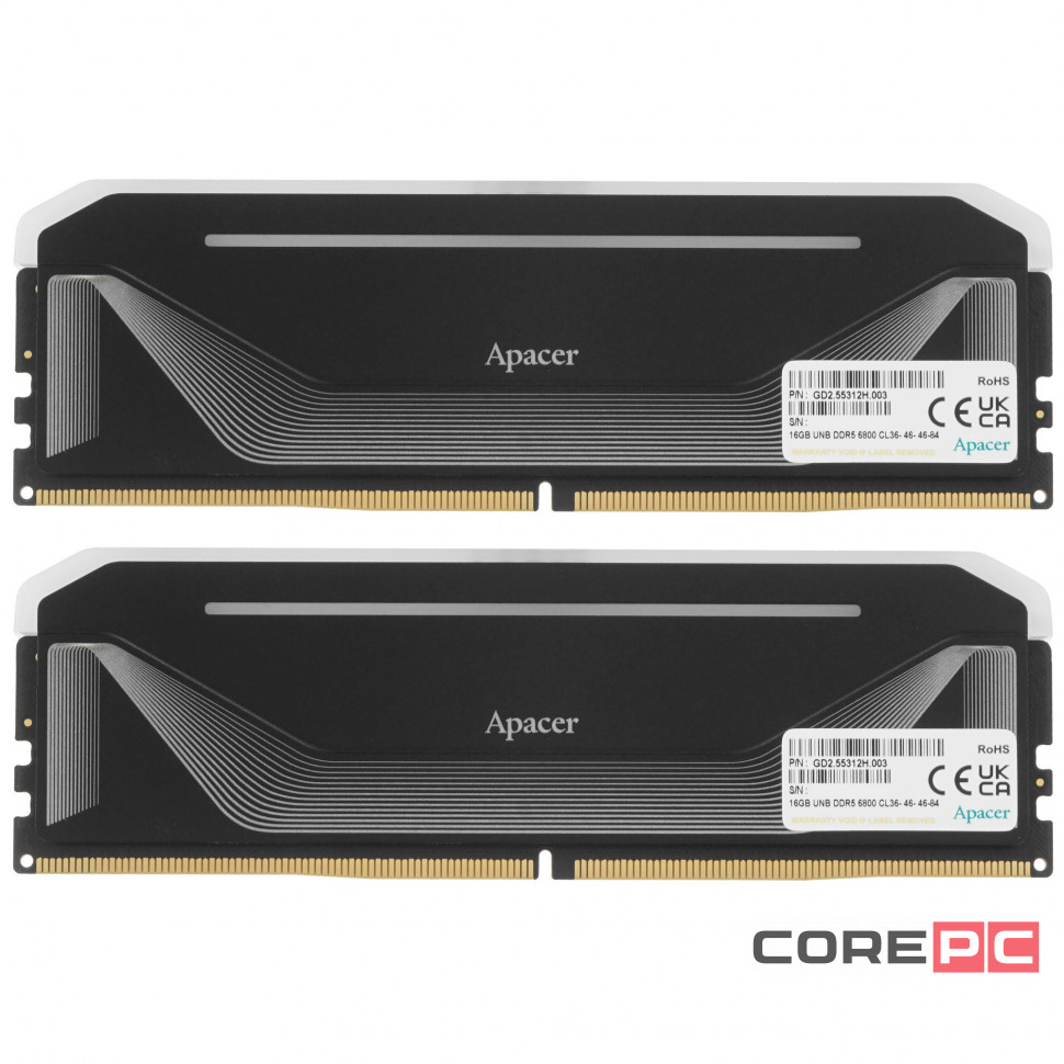Оперативная память 32 Gb 6800 MHz Apacer NOX RGB Black (AH5U32G68C592NBAA-2)