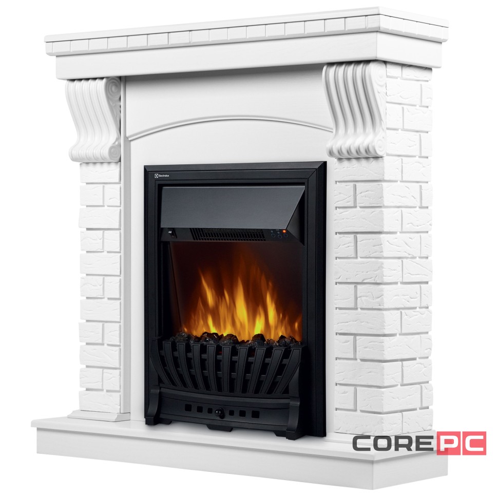 Портал Firelight Jersey Classic камень белый, белый дуб