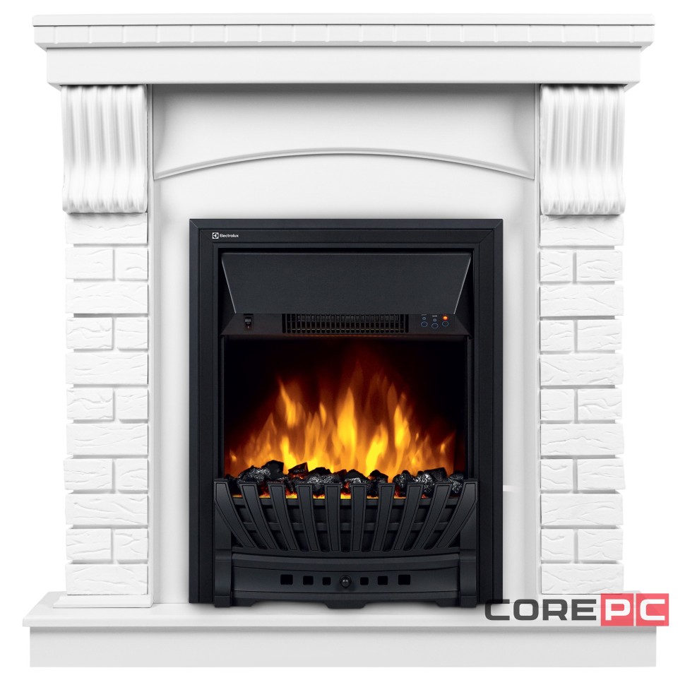 Портал Firelight Jersey Classic камень белый, белый дуб