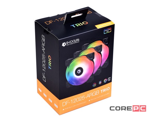 Вентилятор для корпуса ID-COOLING DF-12025-ARGB TRIO PWM ARGB