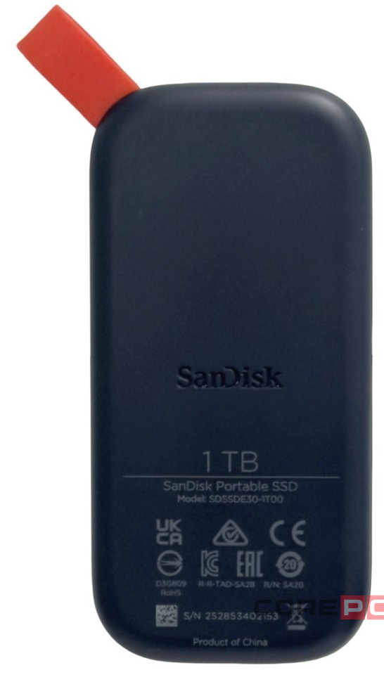 Внешний SSD 1TB SanDisk Portable SSD 800 Mb/s (SDSSDE30-1T00-G26) черный