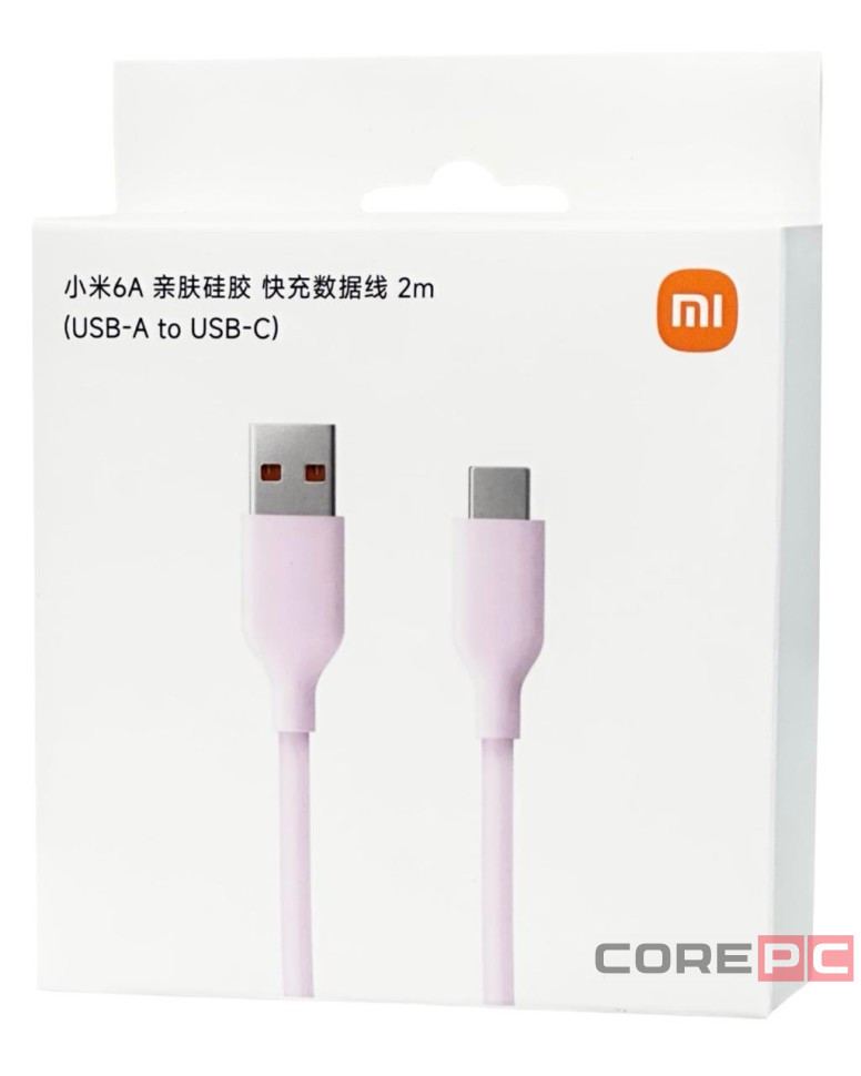 Usb Кабель-зарядка Xiaomi USB на Type-C 6A 2м BHR9279CN розовый