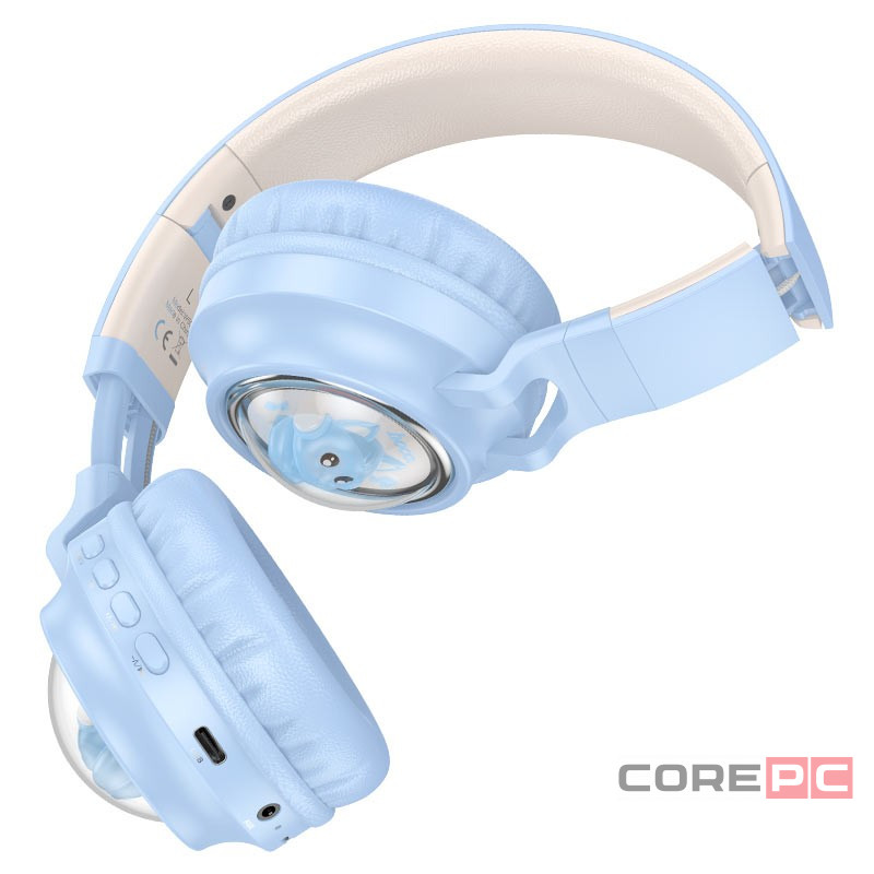 Стереонаушники Bluetooth Полноразмерные Hoco W50 синие