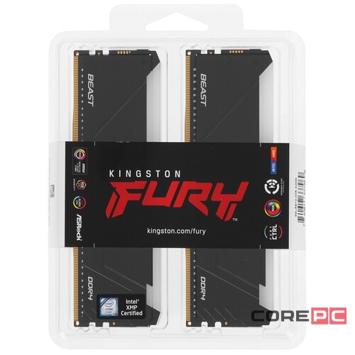 Оперативная память 32 Gb 3200 MHz Kingston FURY Beast RGB XMP Black (KF432C16BB12AK2/32)