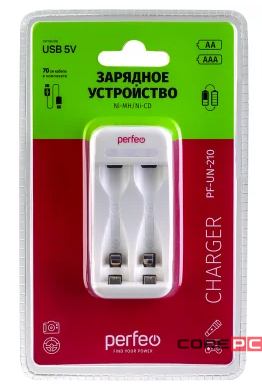 Perfeo зарядное устройство PF-UN-210 Ni-MH/CD, 5V, 2 слота, AA/AAA