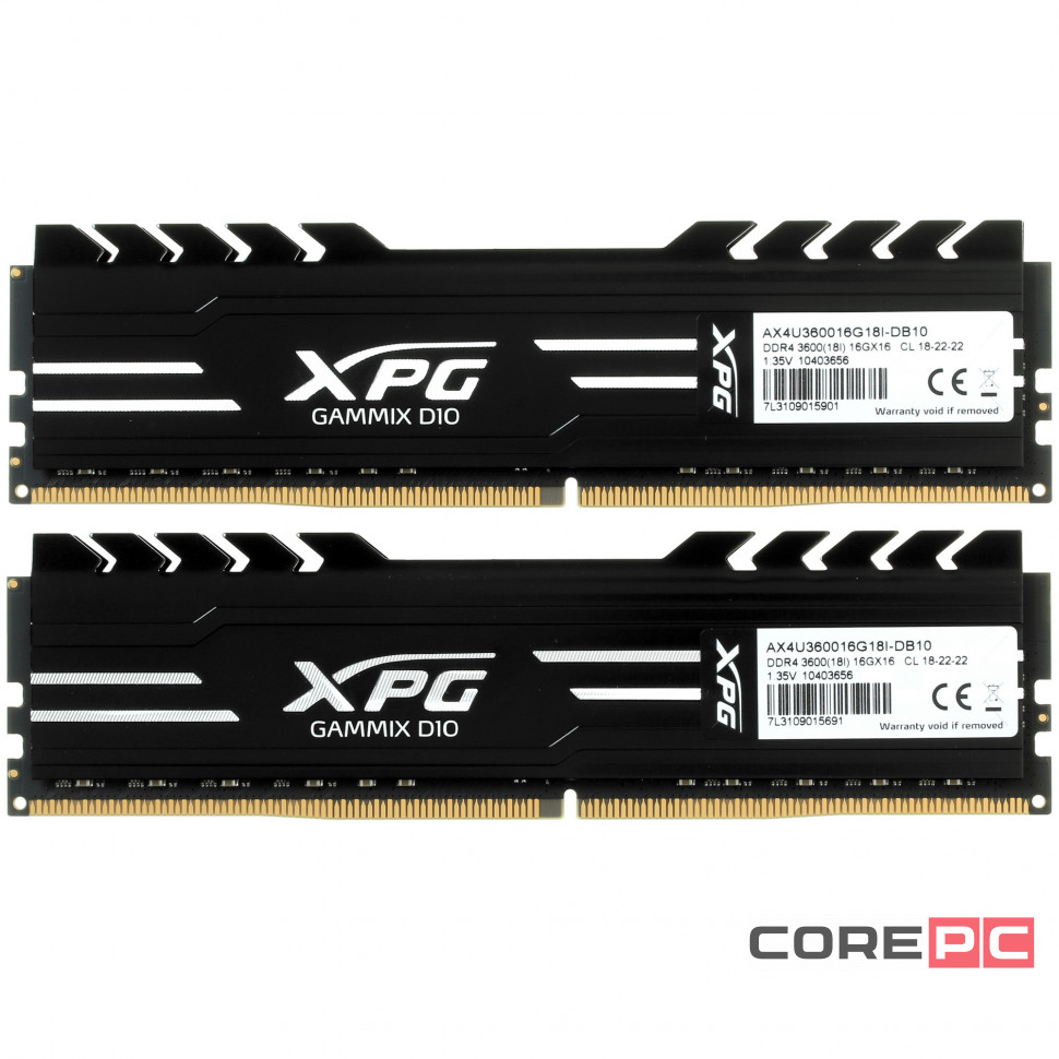 Оперативная память 32 Gb 3600 MHz ADATA XPG GAMMIX D10 (AX4U360016G18I-DB10)