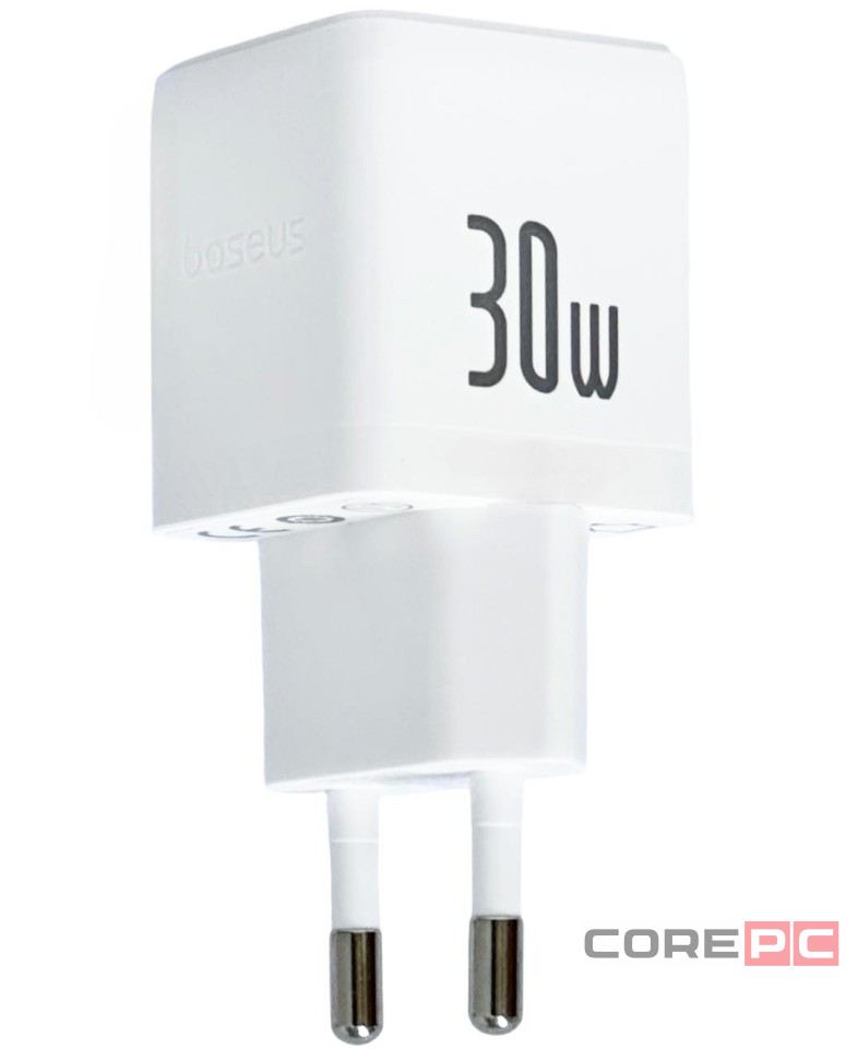Сетевое зар. устр. Baseus Palm Fast Charger 1USB/1C 30W кабель T-C на T-C (P1011160A213-01) белое
