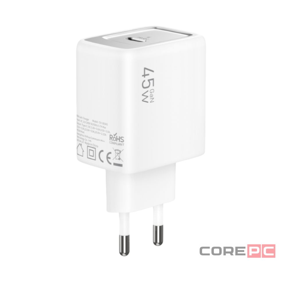 Сетевое зар. устр. Keephone Booster 1C Gan 45W белое
