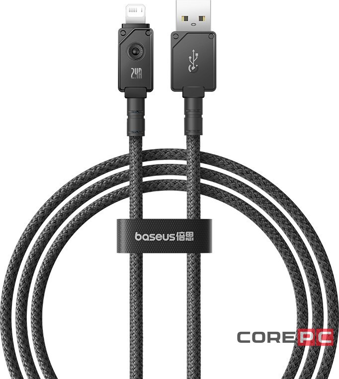 Usb Кабель-зарядка Lightning Baseus Unbreakable 1м (P10355802111-00) 2.4A черный