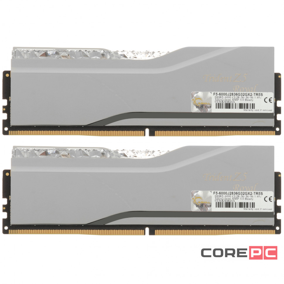 Оперативная память 64 Gb 6000 MHz G.Skill TRIDENT Z ROYAL (F5-6000J2836G32GX2-TR5S)