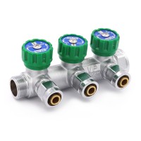 Коллектор VIEIR 3/4-16-3вых с регул. вентилями, еврок. VER-PRO VER403