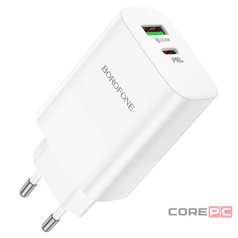 Сетевое зар. устр. Borofone BN10 1USB/1C 22.5W/65W белое