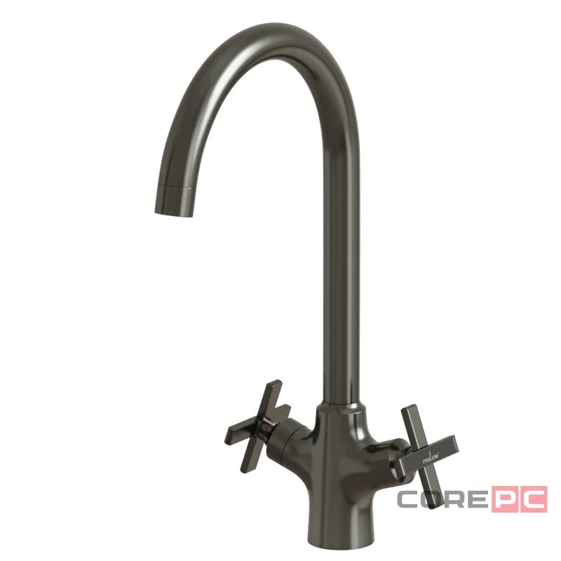 Смеситель для кухни MIXLINE МЛ38-032/ML38-032, вентильное управление, цвет графит