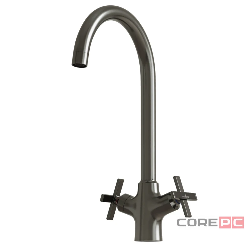 Смеситель для кухни MIXLINE МЛ38-032/ML38-032, вентильное управление, цвет графит