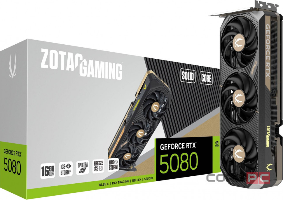 Видеокарта ZOTAC (ZT-B50800D2-10P) GeForce RTX 5080 16GB SOLID CORE