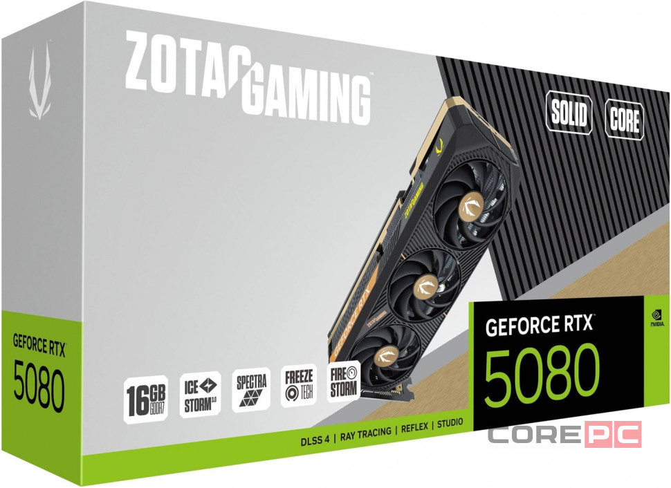 Видеокарта ZOTAC (ZT-B50800D2-10P) GeForce RTX 5080 16GB SOLID CORE