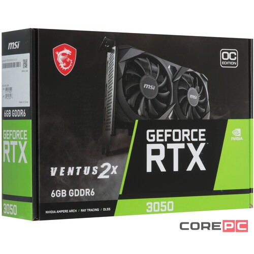 Видеокарта MSI (RTX 3050 VENTUS 2X E 6G OC) GeForce RTX 3050 6GB VENTUS 2X E OC