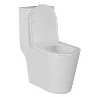 Унитаз моноблок WAVE 558305 безободковый, с сиденьем, микролифт, цвет белый