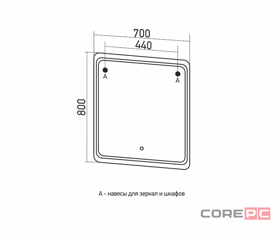 Зеркало MIXLINE Виктория 700х800 (ШВ) сенсорный выкл, светодиодная подсветка