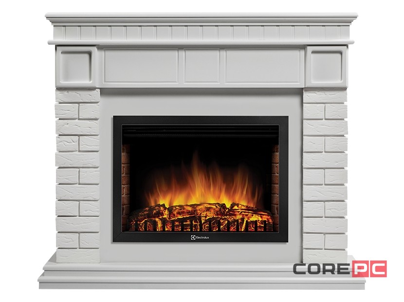 Портал Firelight Bricks 25 камень белый, белая эмаль