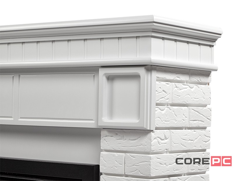 Портал Firelight Bricks 25 камень белый, белая эмаль