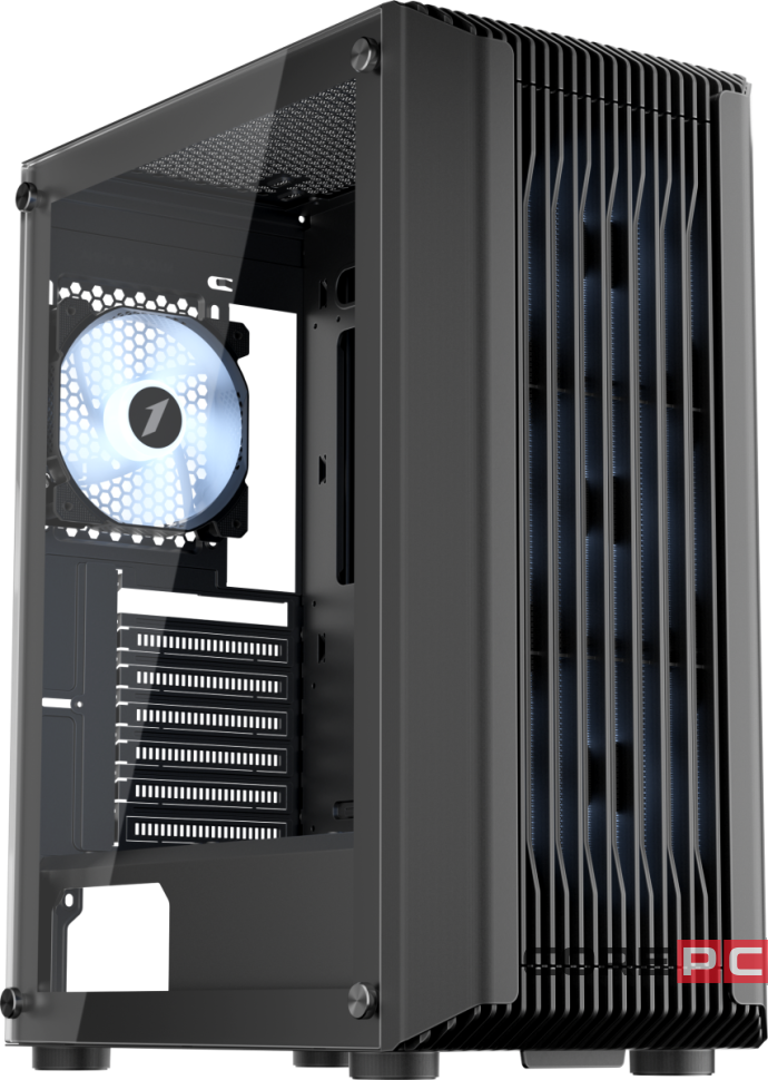 Компьютерный корпус 1STPLAYER BULLET HUNTER H6 ARGB Black (H6-BK-4F7)