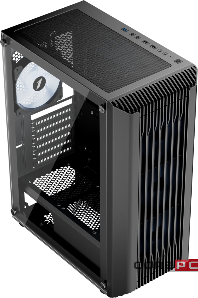 Компьютерный корпус 1STPLAYER BULLET HUNTER H6 ARGB Black (H6-BK-4F7)
