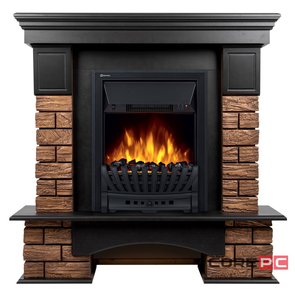 Портал Firelight Forte Wood Classic камень темный, шпон венге
