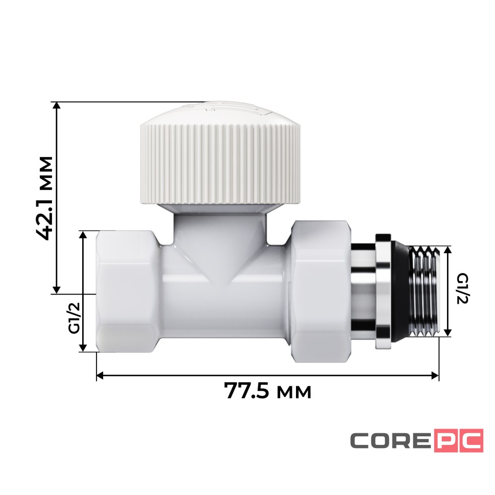 Набор термостатический прямой Royal Thermo Design 1/2quot;М30х1,5 (Белый)