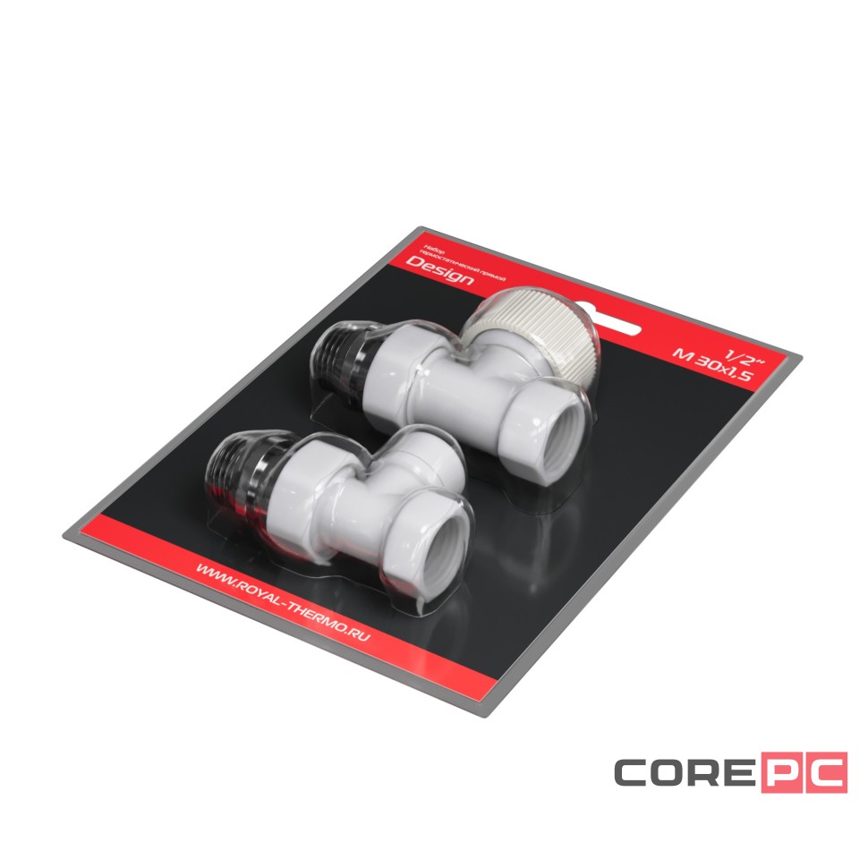 Набор термостатический прямой Royal Thermo Design 1/2quot;М30х1,5 (Белый)