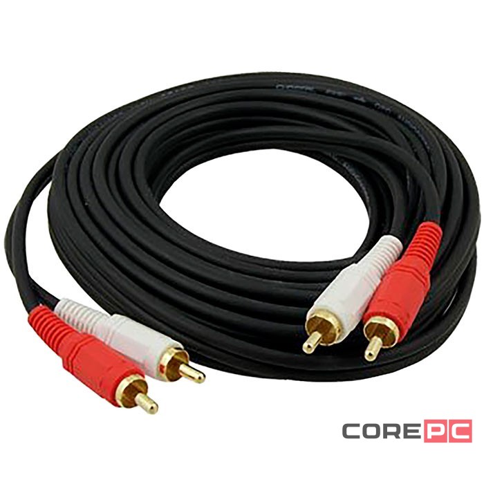 Кабель 2xRCA (папа) - 2xRCA (папа) Perfeo (R3005) 5м