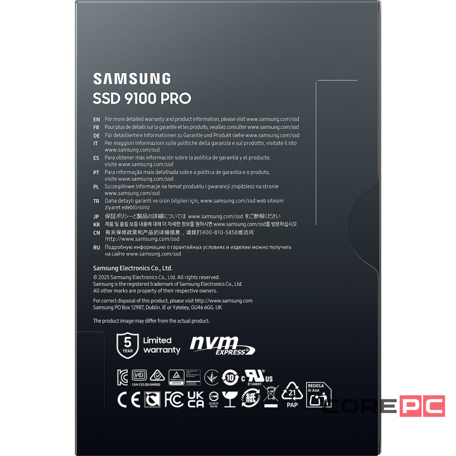Твердотельный накопитель Samsung 2000 Gb 9100 PRO Black (MZ-VAP2T0BW)