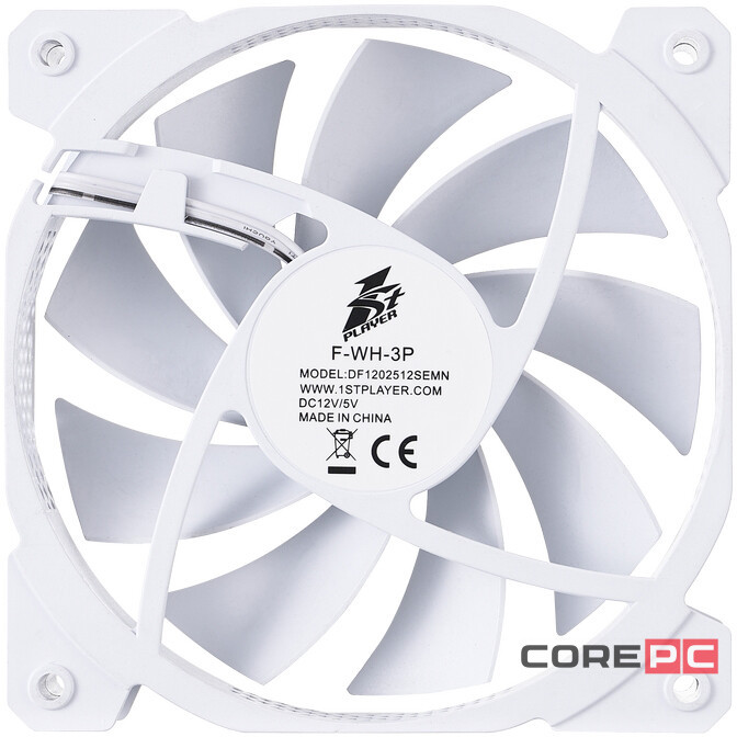 Вентилятор для корпуса 1STPLAYER F White (F-WH-3P)