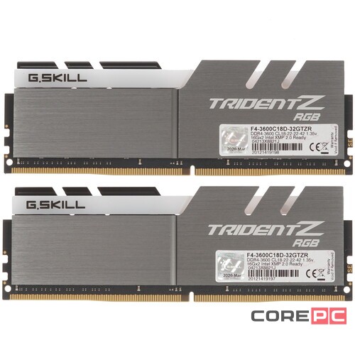 Оперативная память 32 Gb 3600 MHz G.Skill TRIDENT Z RGB (F4-3600C18D-32GTZR)