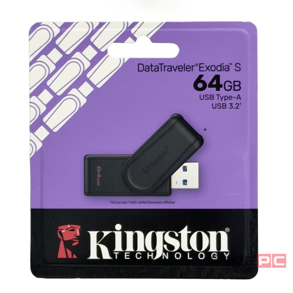 3.0/3.2 USB флеш накопитель Kingston DataTraveler Exodia S 64GB (DTXS/64GB) черный
