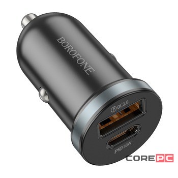 Автомобильное заряд. устр. Borofone BZ22 1USB/1C 30W черное