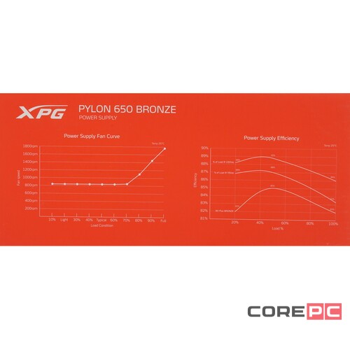 Блок питания ADATA XPG 650W PYLON (PYLON650B-BKCEU)