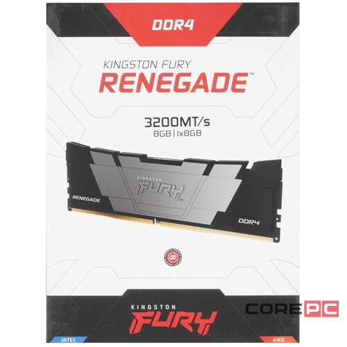 Оперативная память 8 Gb 3200 MHz Kingston FURY Renegade Black-Gray (KF432C16RB2/8)