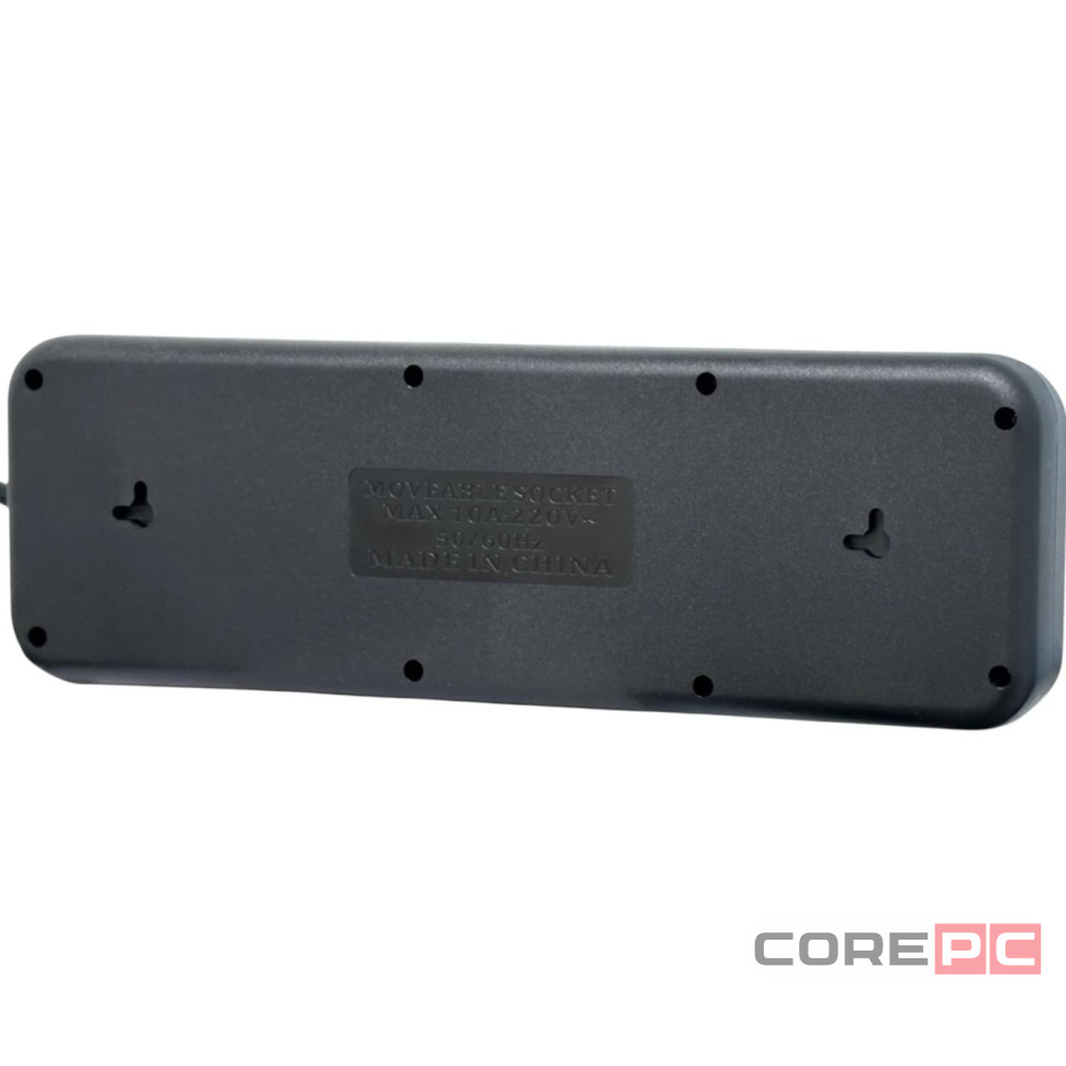 Сетевой фильтр Yemstza 2500W-10A(Max) 10 розеток+4USB+1USB-C 2м. черный