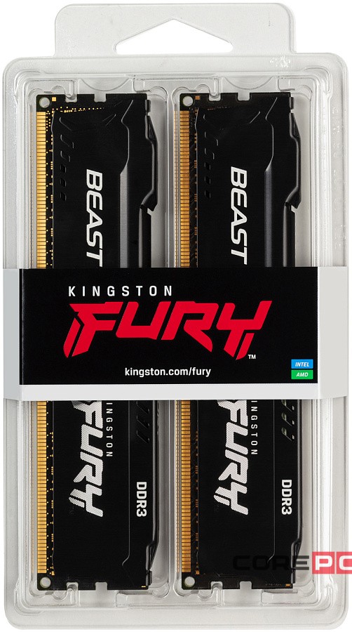 Оперативная память 8 Gb 1866 MHz Kingston FURY Beast PnP Black (KF318C10BBK2/8)
