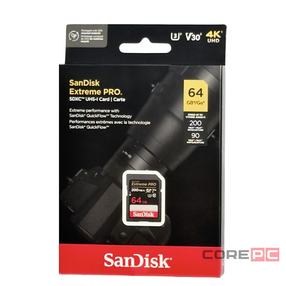 SDXC карта памяти Sandisk Extreme Pro 64GB 170MB/s (SDSDXXY-064G-GN4IN)