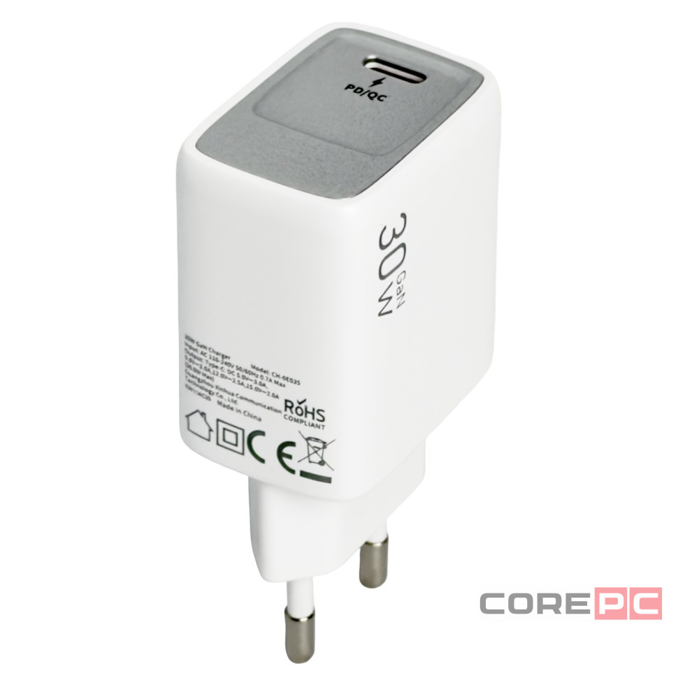 Сетевое зар. устр. Keephone Booster 1C Gan 30W белое