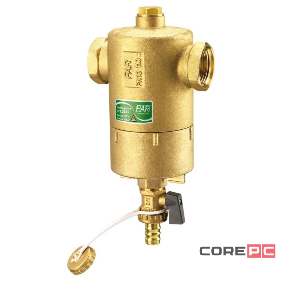 Грязеуловитель FAR 1 1/4quot; с магнитом, сливной кран, верхнее отв.1 /2quot;