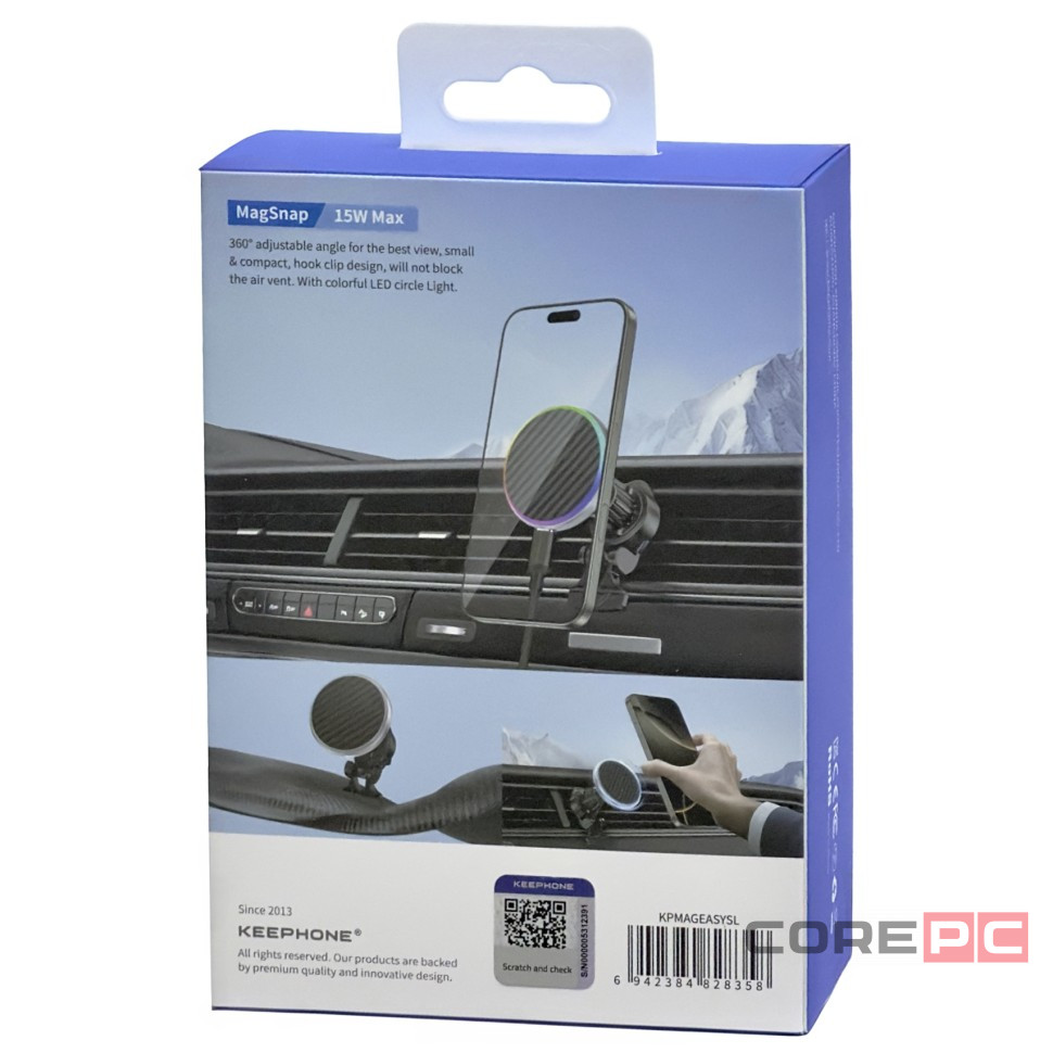 Держатель в автомобиль в воздуховод Keephone Mageasy черный