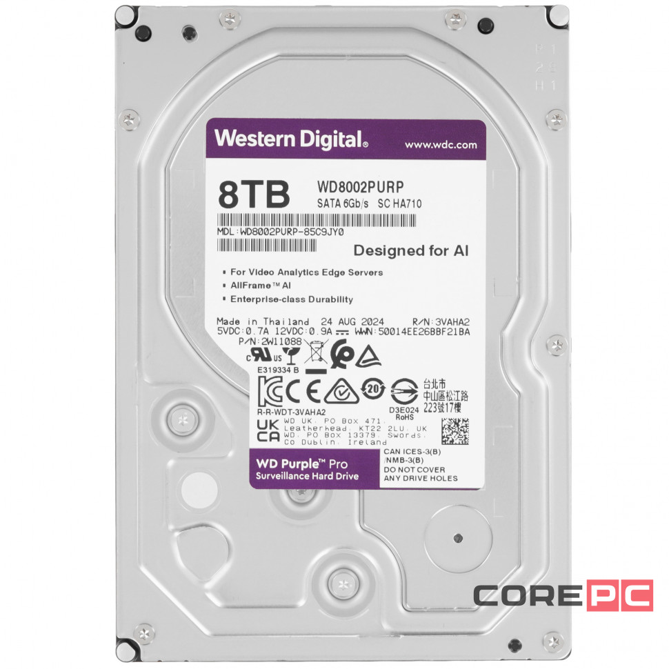 Жесткий диск Western Digital 8000 Gb Pro Purple (WD8002PURP)