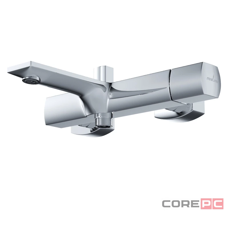 Смеситель для ванны MIXLINE МЛ27-01/ML27-01, рычажное управление, цвет хром