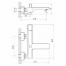 Смеситель для ванны MIXLINE МЛ27-01/ML27-01, рычажное управление, цвет хром